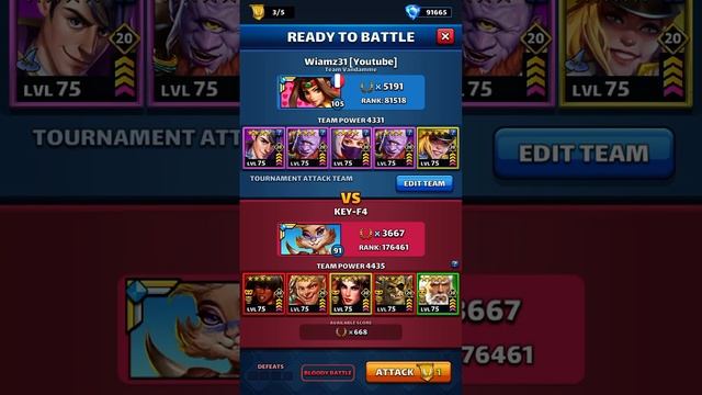 Empires Puzzles : Day 2 Bloody Battle Tourney 🩸 Is Purple Team Still Winning ?