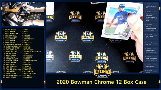 2020 Bowman Chrome 12 Box Case Break #1!