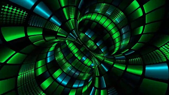 Футаж  проход в мчащийся зеленый тунель   абстракт