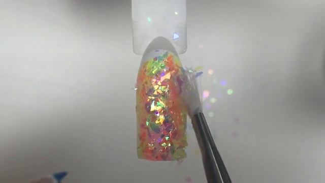 Neon Sparkling Nail Design Tutorial | DIY Neon Gel Polish Broken Glass Design