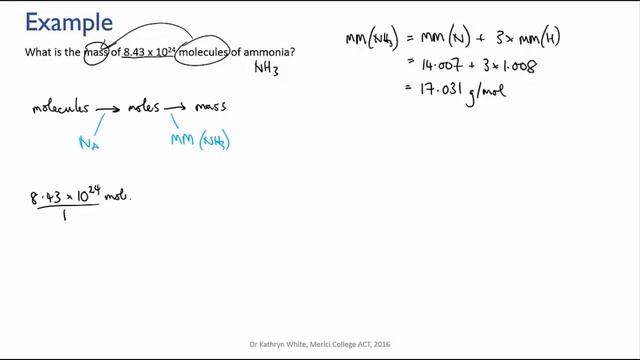 Mole Conversions Worked Example 1 (2 Steps) | Quantities | MeriSTEM