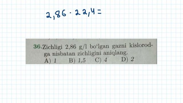 Mega Kimyo 2023-2010.Gazlarning(n.sh)dagi Absolyut Zichligi.D=nisbiy Zichlik (nisbatan Zichlik)