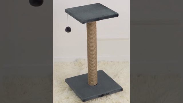 Когтеточка с площадкой и игрушкой КД-8 серая