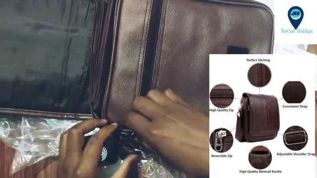 Amazon Waterproof  Side Bag Unboxing & Reviews L  Bagneeds Men's Sling Bag (Brown) Under 500 Rupees