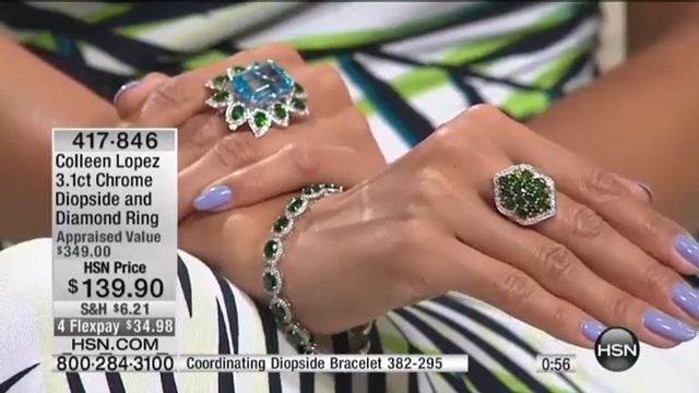 Colleen Lopez 3.1ct Chrome Diopside And Diamond Ring