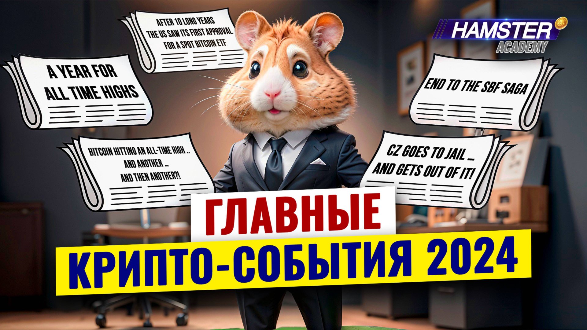Суд SBF, тюремный срок CZ, Трамп и главные события крипто 2024 ⚡️ Hamster Academy