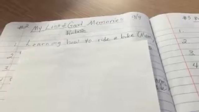 Homework # 2  My Good Memories List
