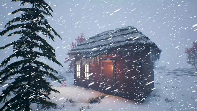 Побег в зимнюю страну чудес, захватывающие ЗВУКИ снежной БУРИ для расслабления, завывания ветра
