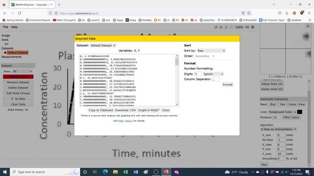 how to use WebPlotDigitizer and then fit a curve with Desmos