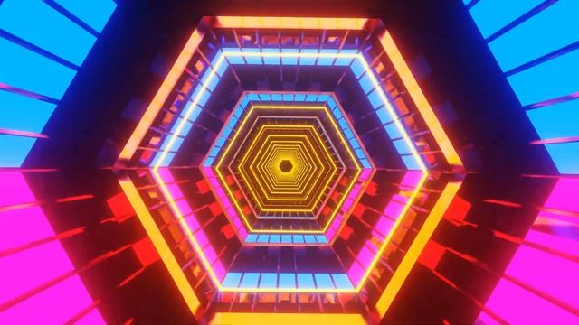 Rainbow Color Hexogen Tunnel 4k Party Lights Neon Tunnel ( Free Video Background Loops) -  Animatio