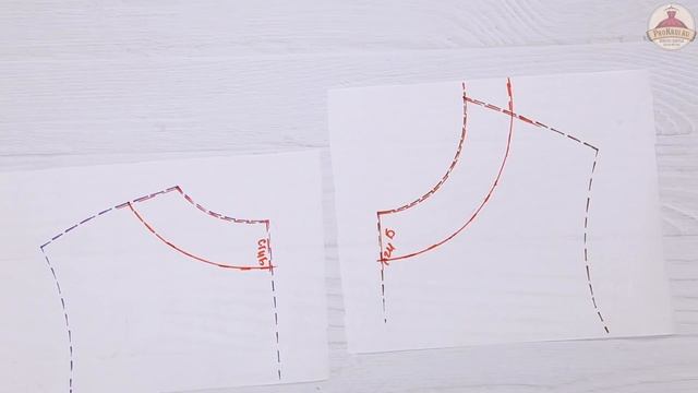 Построение обтачки горловины