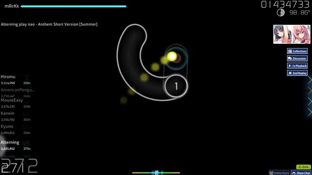 Osu! - Nao - Anthem Short Version [Summer] HDDT 98,63% 197 Pp