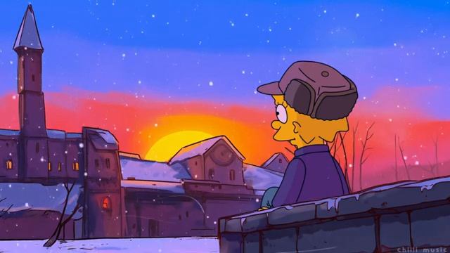 Winter Lo-fi Ambience ❄️ Beautiful Sunset Beats For Study & Relax