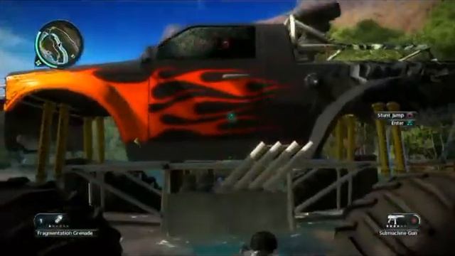 Just Cause 2 Floating Monster Truck?