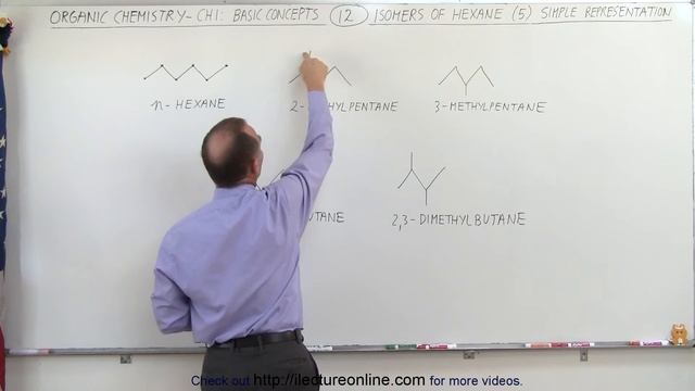 Organic Chemistry - Ch 1: Basic Concepts (12 Of 97) Isomers Of Hexane (5) Simple Representation
