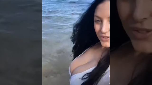 angela white in bikni at beach bikni