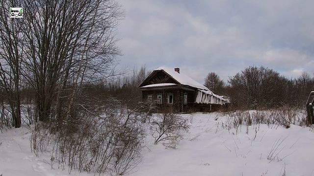 Красивые зимние дороги Ивановской области. Руины деревни Холмы. Закат над Волгой.