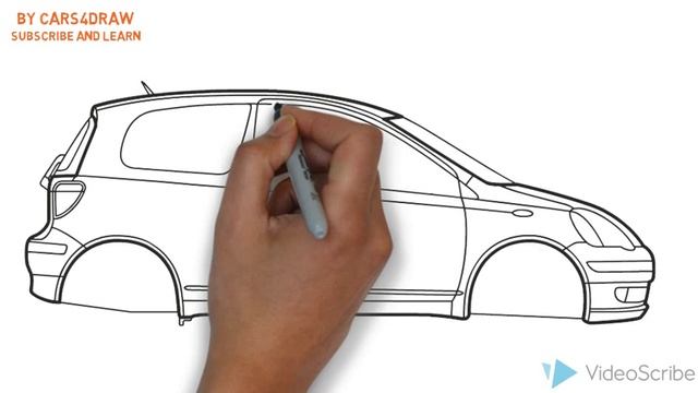 How To Draw A Toyota Yaris / Как нарисовать Toyota Yaris