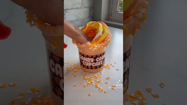 MAKE A CANDY CORN CUPCAKE SLIME🎃🧁#shorts #slime #fidget Shopnicholejacklyne.com