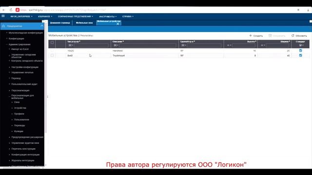 Настройка экранов ТСД. Формы _ Configuring RF Screens Forms Infor WMS 11.0.3