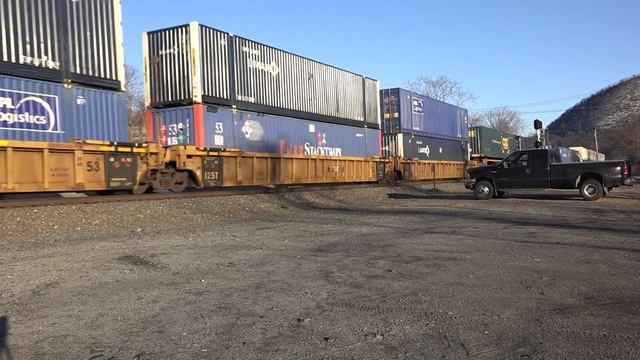 SBD CSX #329 & 5255 @ MP 41( Iona Island) UPS And Stack Train 3/23/17