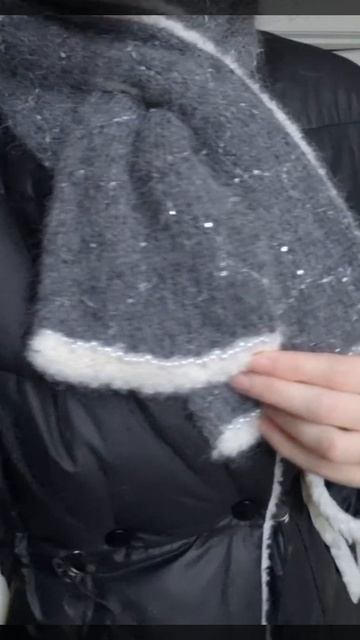 Горжетка. Пух норки + букляшка. Бесплатное описание можно скачать в моем ТГ канале @knit_milo