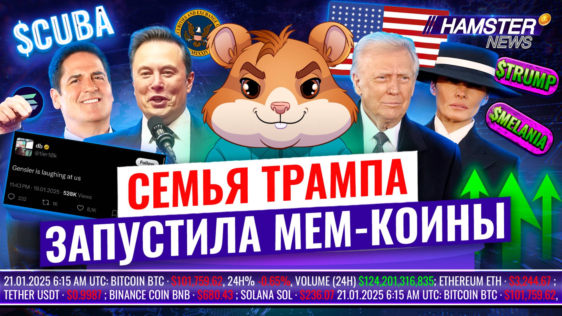 Инаугурация 2025: криптоиндустрия злится на Трампа и его мем-коины ⚡️ Hamster News