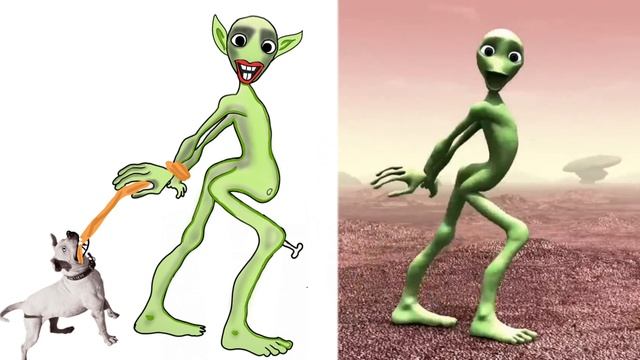 El Chombo - Dami dami tu Cosita Feat Funny Drawing Meme  Cutty Ranks  alien dance 