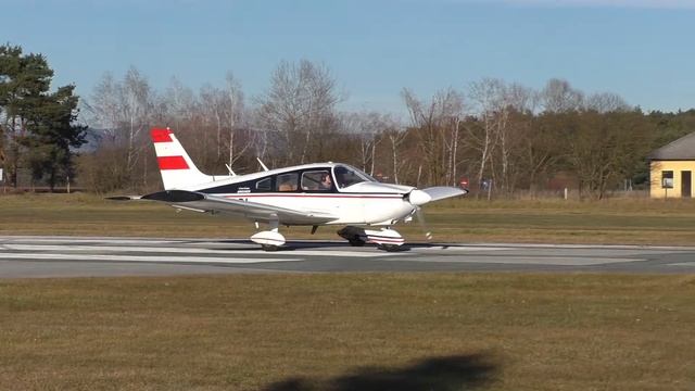 Piper PA-28-180 Cherokee Archer Takeoff At Airfield Punitz | Silvester Fly-In 2017