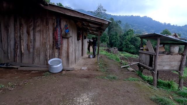 Rita in the village farm house with son Ridam  Life in rural Nepal Ritarojan