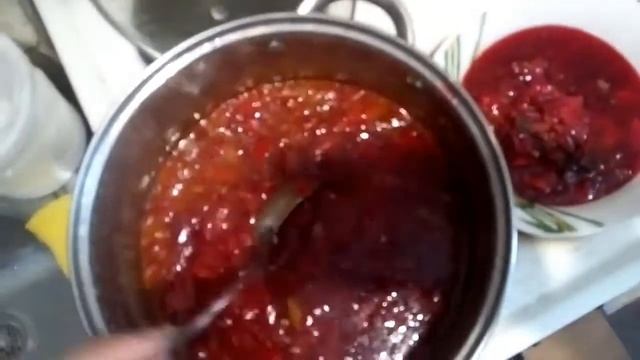 Цвет борща на следующий день