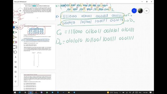 المحاضرة السابعة عشر     Data Encryption Standard (DES) Keys Generation