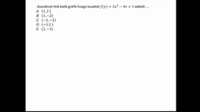 PEMBAHASAN PREDIKSI SOAL UNBK MATEMATIKA SMK TAHUN AJARAN 2019/2020 (MATERI FUNGSI KUADRAT)