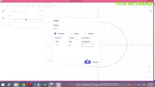 Menentukan Persamaan Elips Dengan Media Software Geogebra