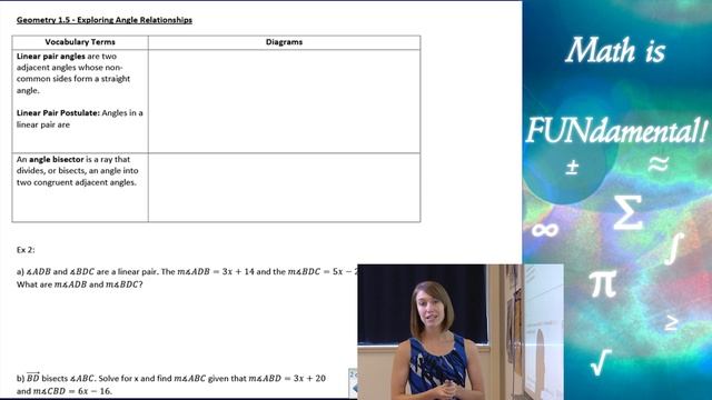 1.5 Geometry - Exploring Angle Relationships