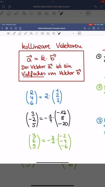 Kollineare Vektoren Erkennen, Mit Anwendungsbeispielen