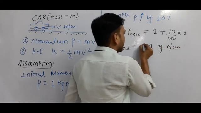 🔴Calculation Of % Change In Kinetic Energy Of A Moving Body Because Of % Change In Its Momentum.