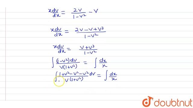 `(dy)/(dx) = (2xy)/(x^(2)-y^(2))`