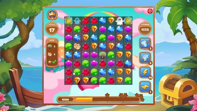 Как пройти уровень 1029 игры Сокровища Пиратов