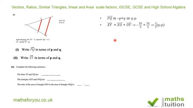 Vectors, Ratios, Similar Triangles, Linear And Area  Scale Factors, IGCSE, GCSE And High School Alg