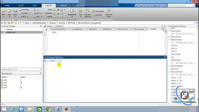 Save Variables From MATLAB Workspace | Save Command In MATLAB | File And Directory Management - #1