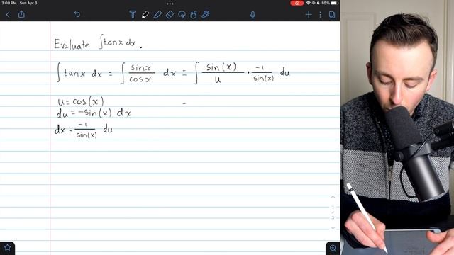 Integral Of Tan(x) With U-substitution | Calculus 1 Exercises