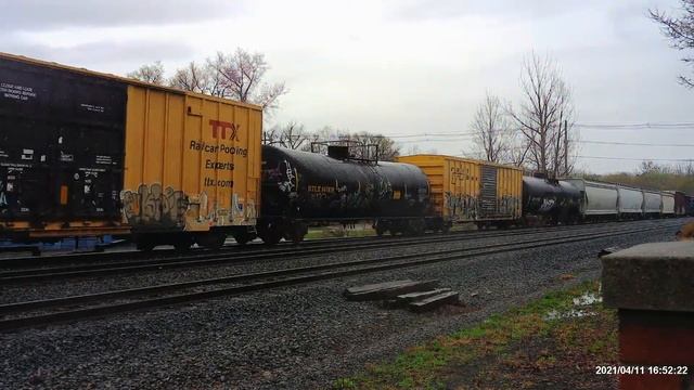 CSX Q367-11 Manifest Train In Fairport, NY 4/11/21