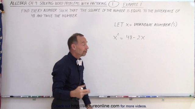 Algebra - Ch. 9: Solving Word Problems With Factoring (1 Of 17) Example 1