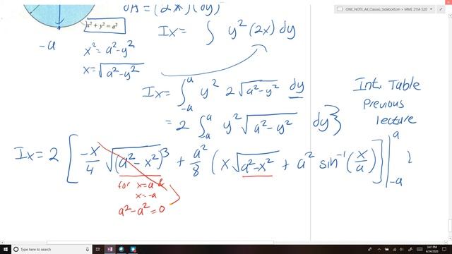 MME 211-L26-#94 Example 10.3 Moment Of Inertia Of A Circle