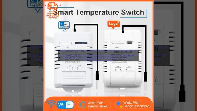1005005543655137 Tuya EWELINK WIFI Smart Switch Monitoring Temperature Sensor 16A 3000W