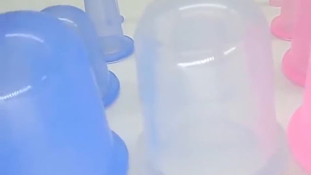 Reusable 6.8*53/6*1.5cm Silicone Vacuum Anti Cellulite Cupping Set