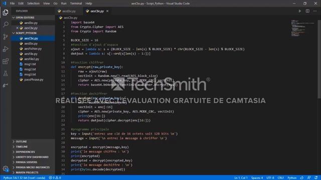 AES Cryptography Using Pycryto (FRENCH)