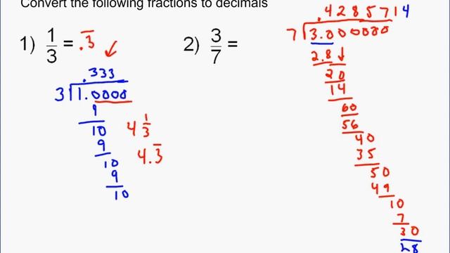 Fractions To Repeating Decimals