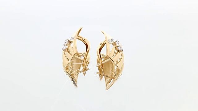 Золотые серьги Александра с фианитом кл3305аск